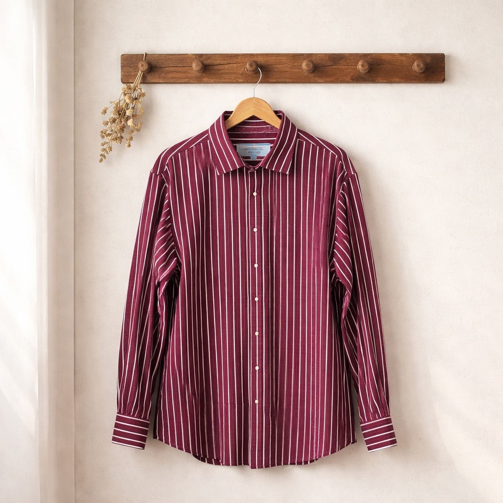 Christian Aujard Mens Plaid Red White Button Down Shirt Size 2XLT
